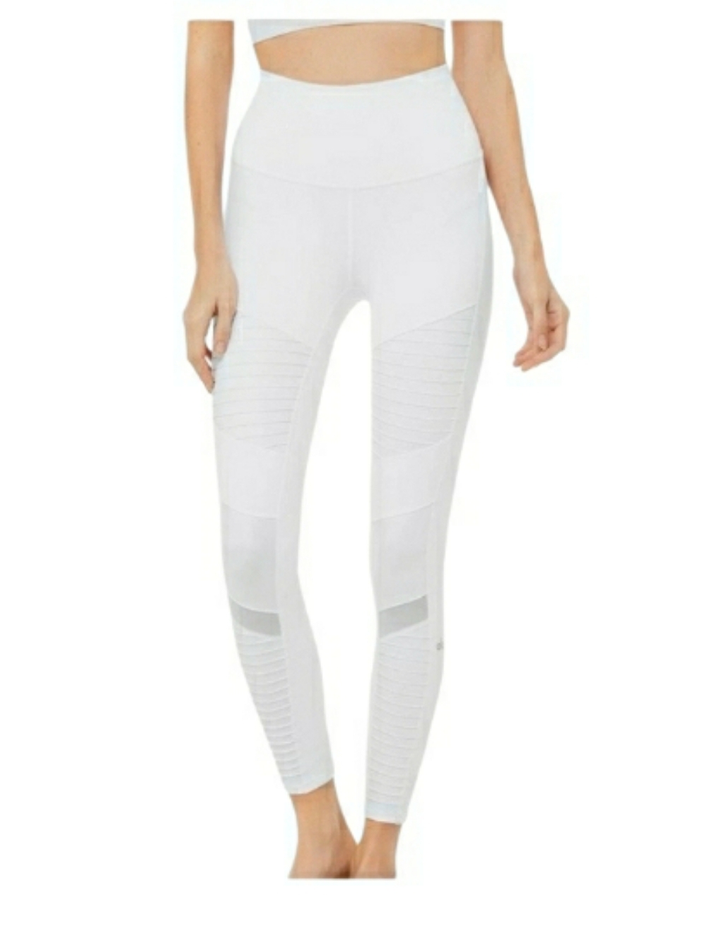 alo White Moto Leggings- M